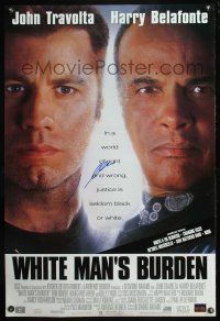 3y878 WHITE MAN'S BURDEN DS signed 1sh '95 by John Travolta, justice is seldom black and white!