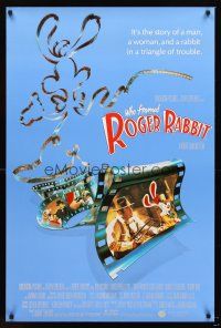3y880 WHO FRAMED ROGER RABBIT int'l 1sh '88 Robert Zemeckis, great cartoon art!