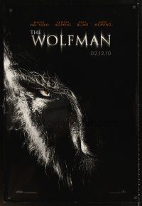 3y889 WOLFMAN teaser DS 1sh '10 Benicio Del Toro, Anthony Hopkins, cool horror image!