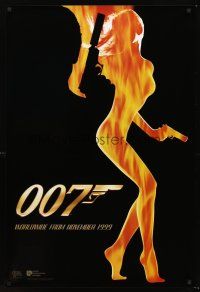 3y890 WORLD IS NOT ENOUGH int'l teaser DS 1sh '99 Pierce Brosnan as James Bond, sexy image!