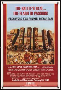 3y900 ZULU video 1sh R86 Stanley Baker & Michael Caine classic, dwarfing the mightiest!