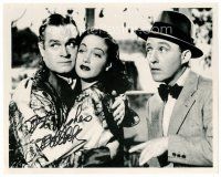 3z487 BOB HOPE signed 8x10 REPRO still '90s with Dorothy Lamour & Bing Crosby in a Road movie!