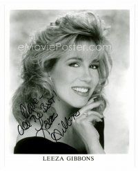3z450 LEEZA GIBBONS signed 8x10 publicity still '90s great head & shoulders portrait of the TV star!