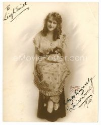 3z393 LOUISE LOVELY signed deluxe 7.5x9.25 still '16 seated c/u of the pretty actress by Hartsook!