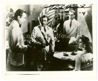 3z555 PAUL HENREID signed 8x10 REPRO still '70s in a scene from Casablanca with Bogart & Bergman!