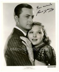 3z570 ROBERT YOUNG signed 8x10 REPRO still '70s close up with Astrid Allwyn from Stowaway!