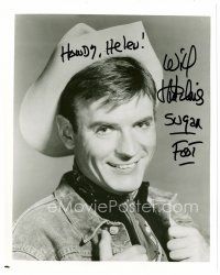 3z475 WILL HUTCHINS signed 8x10 publicity still '60s head & shoulders close up from Sugarfoot!