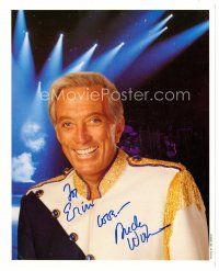 3z423 ANDY WILLIAMS signed color 8x10 publicity still '90s great smiling portrait in costume!