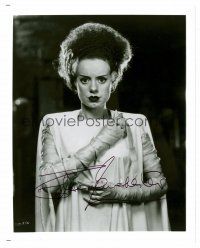 3z433 ELSA LANCHESTER signed 8x10 publicity still '80s best close up as The Bride of Frankenstein!