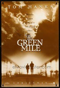 3z274 GREEN MILE signed DS teaser 1sh '99 by BOTH Tom Hanks AND Michael Clarke Duncan!
