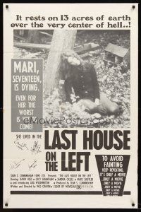 3z156 LAST HOUSE ON THE LEFT signed 1sh '72 by David Hess, Fred J. Lincoln, Rain AND Sheffler!