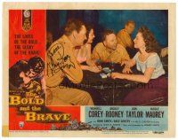 3z030 BOLD & THE BRAVE signed LC #3 '56 by Mickey Rooney, who's drinking in bar with sexy girls!