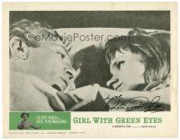 3z055 GIRL WITH GREEN EYES signed LC #2 '64 by Rita Tushingham, who's c/u in bed with Peter Finch!