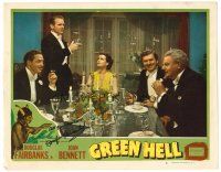 3z058 GREEN HELL signed LC #8 R47 by Douglas Fairbanks, Jr., who's with Joan Bennett at dinner!