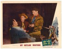 3z084 MY OUTLAW BROTHER signed LC #8 '51 by Mickey Rooney, who's with Robert Preston & dead guy!