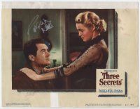 3z111 THREE SECRETS signed LC #5 '50 by Patricia Neal, who's in close up with Frank Lovejoy!