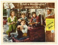 3z112 TO KILL A MOCKINGBIRD signed LC #4 '62 by Gregory Peck, Badham, Alford, Peters & Windom!
