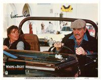 3z123 WRONG IS RIGHT signed LC #6 '82 by Katherine Ross, who's riding in jeep with Sean Connery!