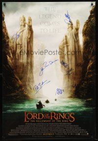 3z286 LORD OF THE RINGS: THE FELLOWSHIP OF THE RING signed DS advance 1sh '01 by Peter Jackson + 8!