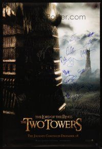 3z290 LORD OF THE RINGS: THE TWO TOWERS signed DS teaser 1sh '02 by Peter Jackson + 14 top stars!