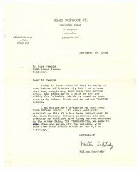 3z201 MILTON SUBOTSKY signed letter Dec 30, 1966 by the producer of They Came from Beyond Space!