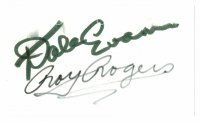 3z219 ROY ROGERS/DALE EVANS signed 3x5 index card '70s can be framed/displayed w/ repro still