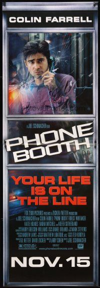 3z328 PHONE BOOTH signed 2-piece special 27x80 poster '02 by Colin Farrell, his life is on the line!