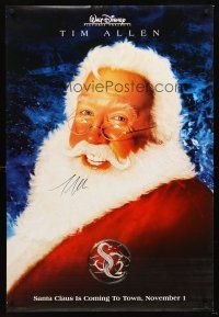 3z300 SANTA CLAUSE 2 signed DS teaser 1sh '02 by Tim Allen, who's dressed up as the jolly fat man!