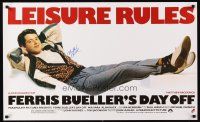 3z334 FERRIS BUELLER'S DAY OFF signed commercial poster '86 by Matthew Broderick,John Hughes classic