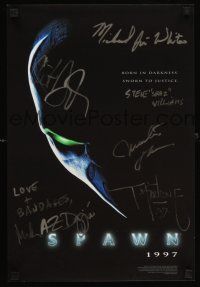 3z320 SPAWN signed mini poster '97 by Todd McFarlane, White, Leguizamo, Sheen, Spaz Williams, Dippe