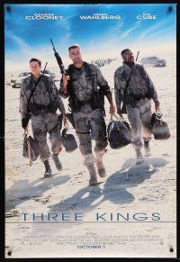 3z306 THREE KINGS signed DS advance 1sh '99 by George Clooney, who's with Mark Wahlberg & Ice Cube!