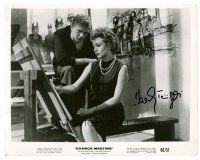 3z375 HARDY KRUGER signed 8x10 still '60 with Micheline Presle in a scene from Chance Meeting!