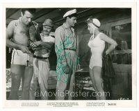 3z390 LEIGH SNOWDEN signed 8x10 still '56 in sexy swimsuit w/co-stars from Creature Walks Among Us!