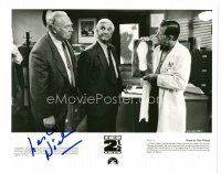 3z391 LESLIE NIELSEN signed 8x10 still '91 with George Kennedy & Ed Williams in Naked Gun 2 1/2!