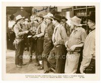 3z396 MARSHALL REED signed 8x10 still '48 standing by cowboys lined up at bar in Cannonball!