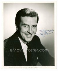 3z405 RAY MILLAND signed 8x10 still '50 great waist-high smiling portrait wearing suit & tie!