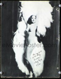 3z141 SALLY RAND signed beauty salon ad '39 the famous fan dancer who is NOT behind her fans!
