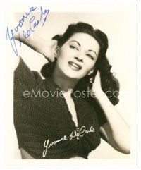 3z014 YVONNE DE CARLO signed deluxe 4x5 still '40s sexy close up with her hands in her hair!
