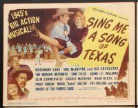 3z133 SING ME A SONG OF TEXAS 8 signed LCs '45 by Foy Willing, who signed one of the scene cards!