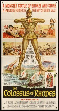 4a379 COLOSSUS OF RHODES 3sh '61 Sergio Leone's Il colosso di Rodi, mythological Greek giant!