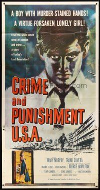 4a383 CRIME & PUNISHMENT U.S.A. 3sh '59 introducing George Hamilton, from the world-famed novel!