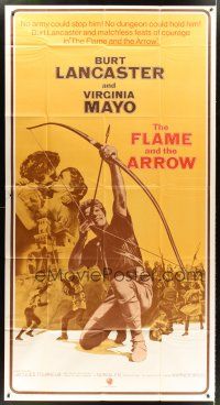 4a399 FLAME & THE ARROW int'l 3sh R71 Burt Lancaster performing his own stunts, sexy Virginia Mayo!