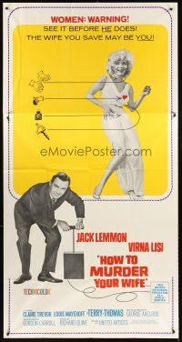 4a412 HOW TO MURDER YOUR WIFE 3sh '65 Jack Lemmon, Virna Lisi, the most sadistic comedy!