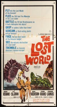 4a430 LOST WORLD 3sh '60 Michael Rennie battles dinosaurs in the Amazon Jungle!
