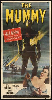 4a440 MUMMY 3sh '59 Terence Fisher Hammer horror, Christopher Lee as the monster!