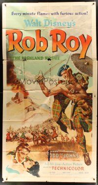 4a458 ROB ROY style A 3sh '54 Disney, artwork of Richard Todd as The Scottish Highland Rogue!