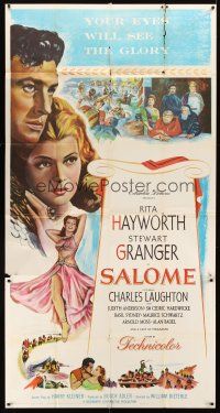 4a460 SALOME 3sh '53 full-length art of sexy Rita Hayworth & close up with Stewart Granger!