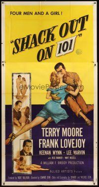4a465 SHACK OUT ON 101 3sh '56 Terry Moore & Lee Marvin on the shady side of the highway!