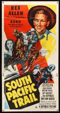 4a469 SOUTH PACIFIC TRAIL 3sh '52 great artwork of Rex Allen close up & on his horse Koko!