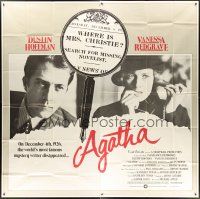 4a496 AGATHA int'l 6sh '79 Dustin Hoffman, Vanessa Redgrave as Agatha Christie, magnifying glass!